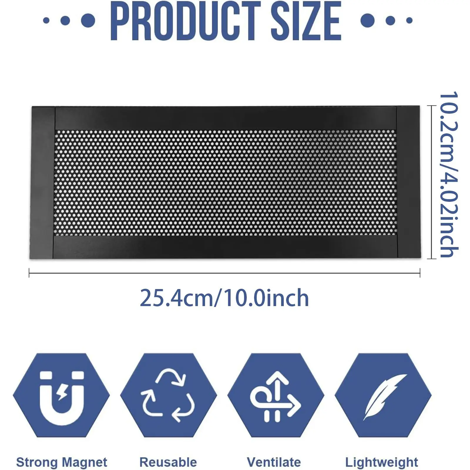 Floor Vent Covers Black PVC Mesh Screen Decorative Rectangle Register Grille for Home Vent Openings