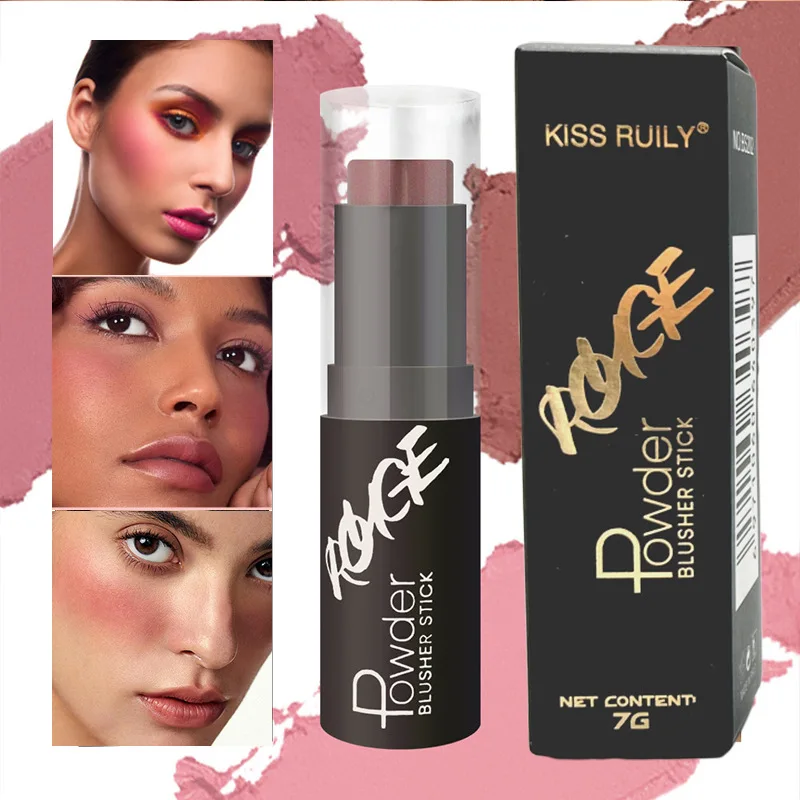 Three-in-one color Multifunctional makeup stick natural face multi-function: Blush, Eye Shadow, Bloom, lasting all day