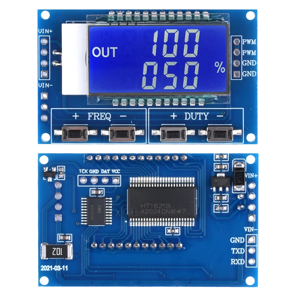 1Hz - 150Khz Signal Generator Module Adjustable 1-Channel PWM Pulse Frequency Duty Cycle Adjustable Signal Generator LCD Display