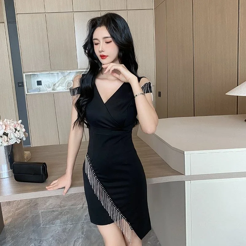 Tight Corset Short Sleeve Woman Dress Night Club Sexy Coquette Black Bodycon Dresses for Women Mini Elegant and Pretty A Line