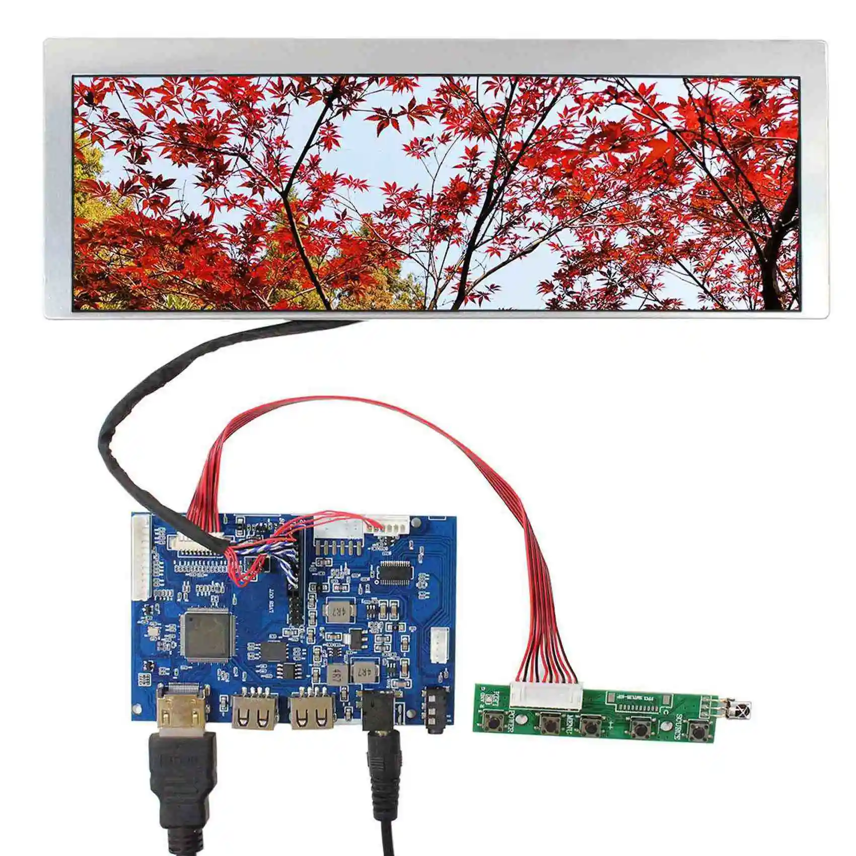 Controller Board Lcd Hd Mi Usb Audio Input Wide Flexible Screen Lq091B1Lw01 9.1Inch 822X260 Bar Retail Slat Wall Bar Display