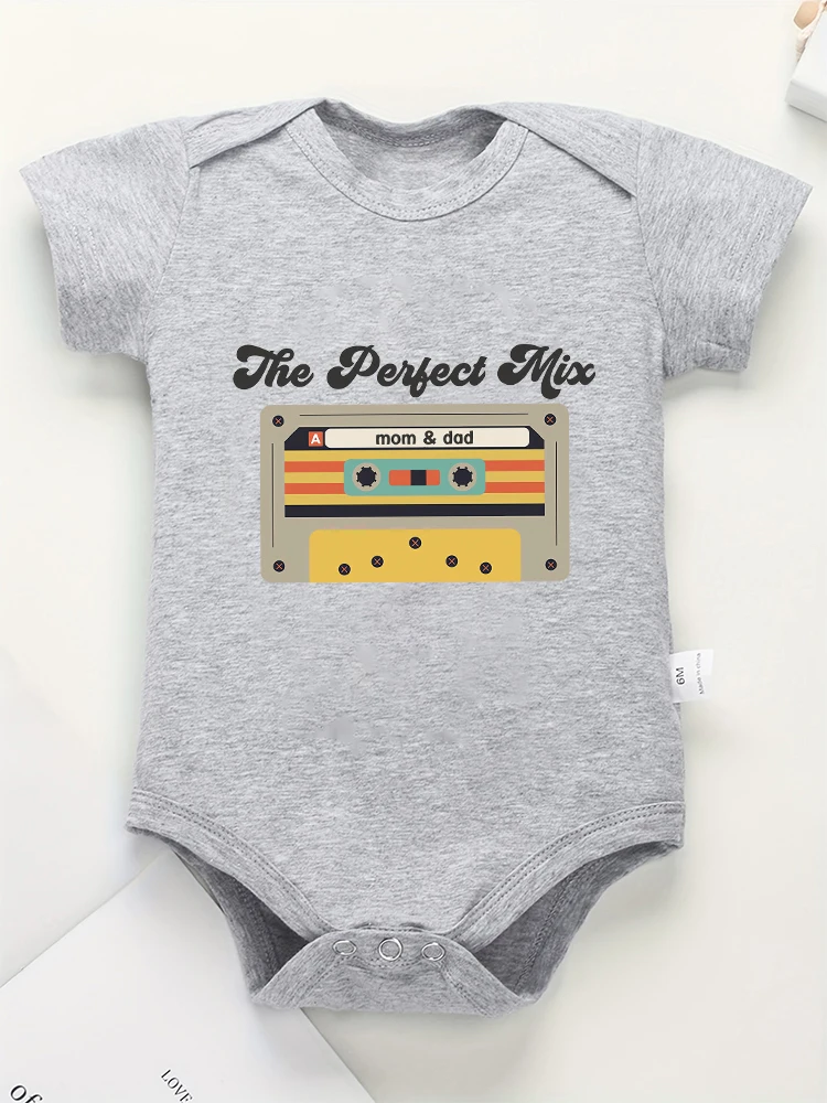 The Perfect Mix Mom & Dad Newborn Baby Clothes 90s Harajuku Cute Infant Boy Onesie Pregnancy Announcement Baby Girl Bodysuit