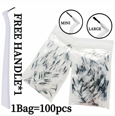 

Dental Replaceable Applicator Tips With Applicator Brush Handles for Etchants Adhesives Sealants Disposable Wipping Tip