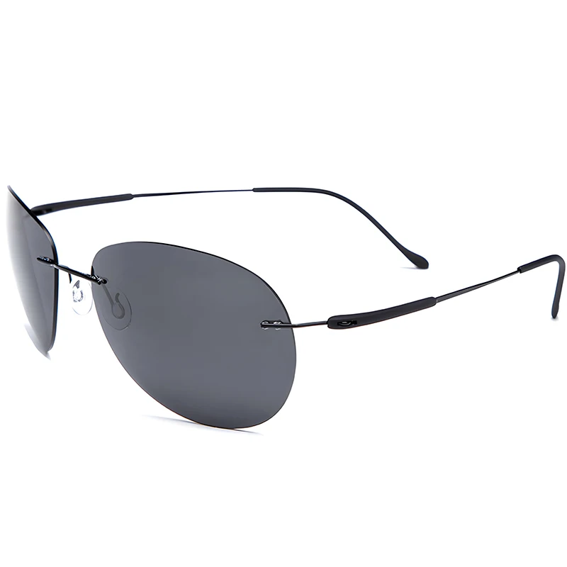 

Super Quality Pure Titanium Rimless Polarized Sunglasses Men Driving Brand Design Ultralight Screwless Aviation Sunglasses Women