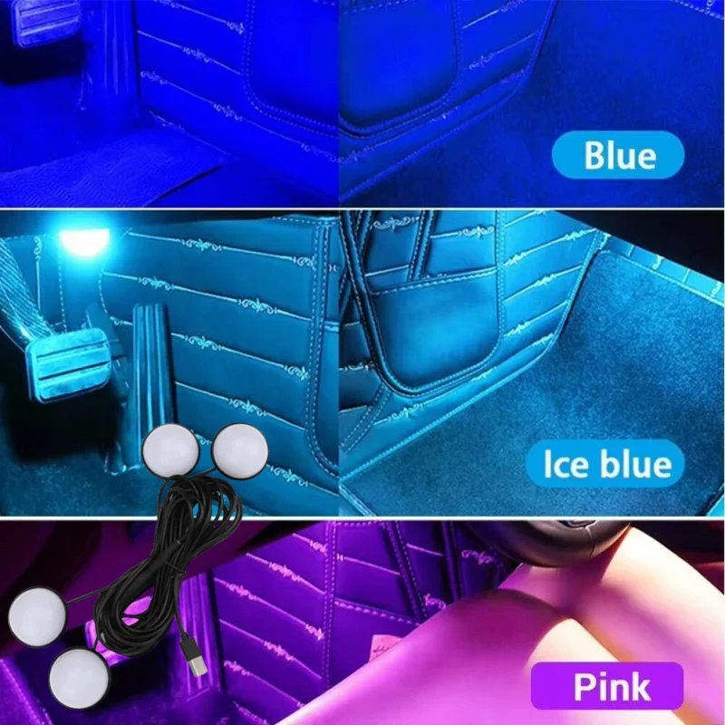 

USB Powered LED Car Foot Ambient Light, 3 Colors Including Neon Ice Blue, Car Interior Decoration For MG HS EHS PHEV Hybrid