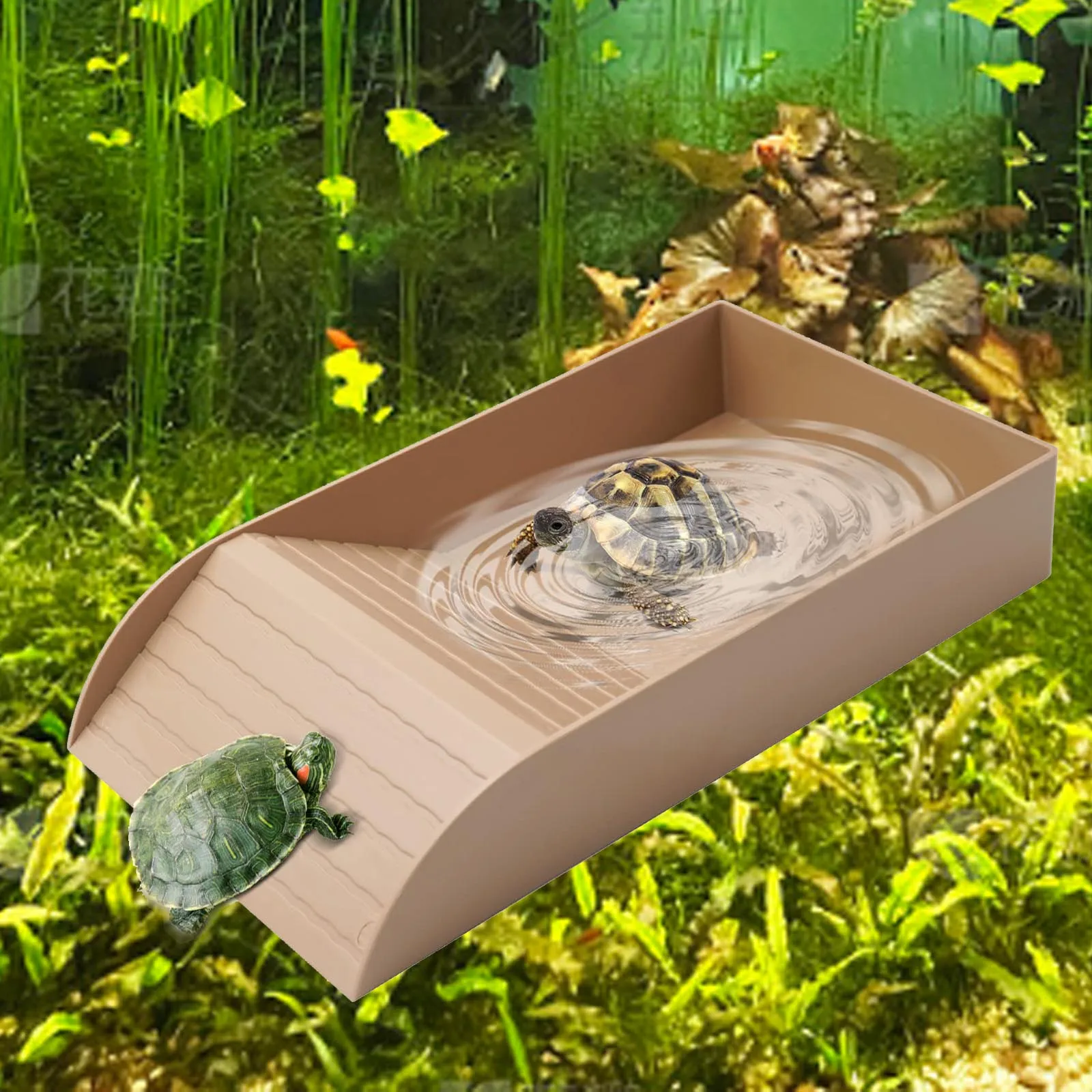 Reptile Water Bowl Tortoise Feeding Plate Turtle Bathing Pool for Leopard Gecko Bearded Dragon Amphibians Accessories