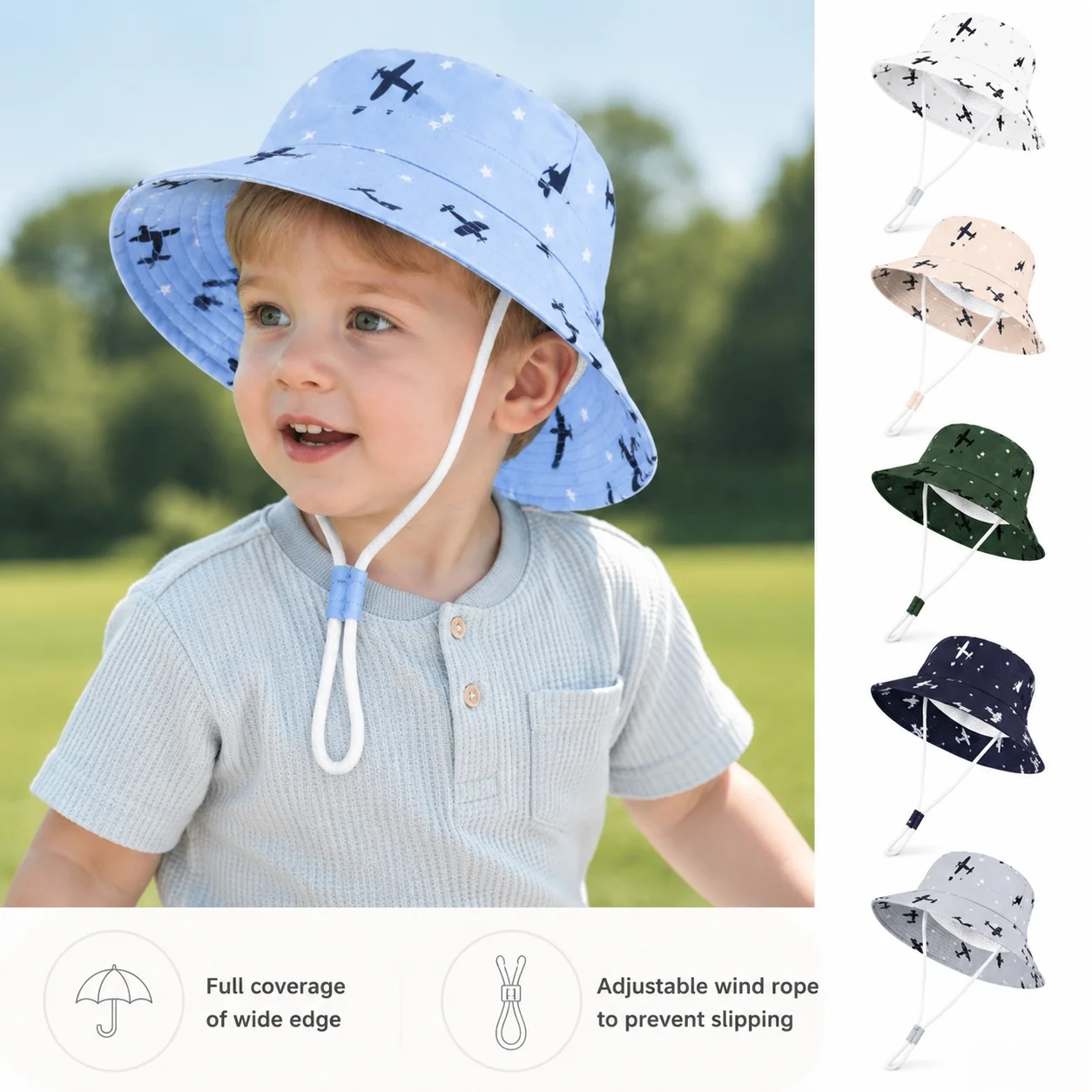 Baby Sonnenhut Baby Bucket Hat mit Bändern Sommer Sonnenschutz Kleinkind Sonnenhut für Kinder