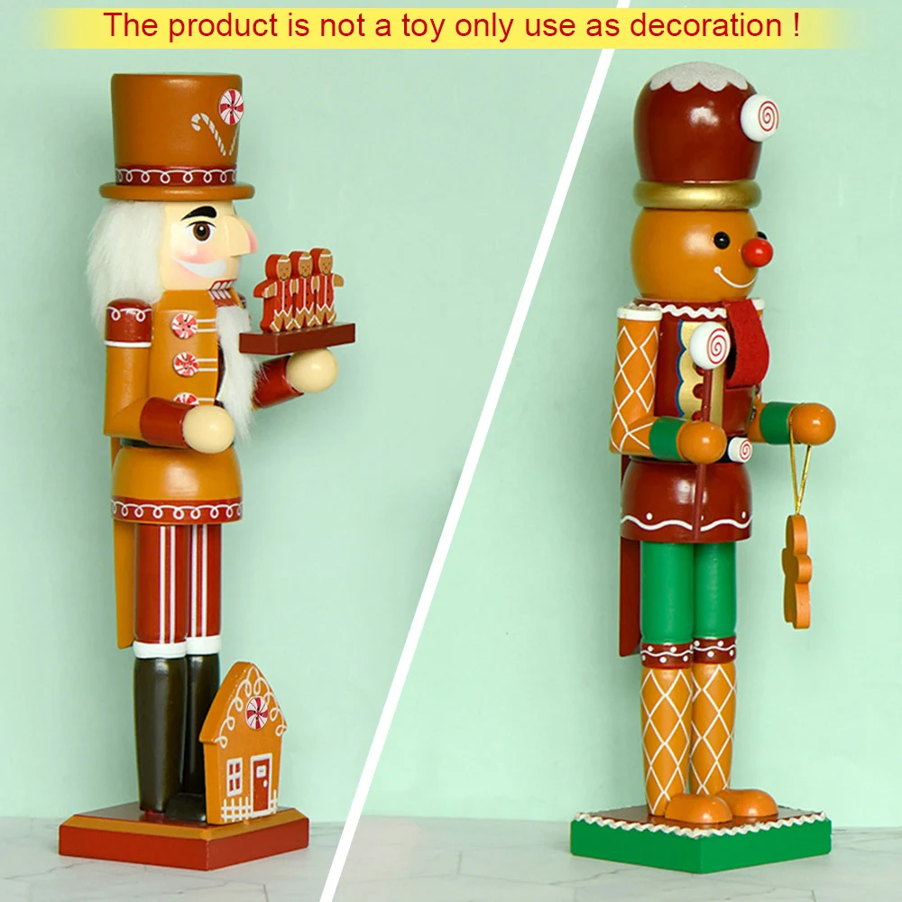 Chef Series Nutcracker Soldier Puppet Wooden Nutcracker Statue Gingerbread Man Doll Toy Christmas New Year Gift Home Decoration