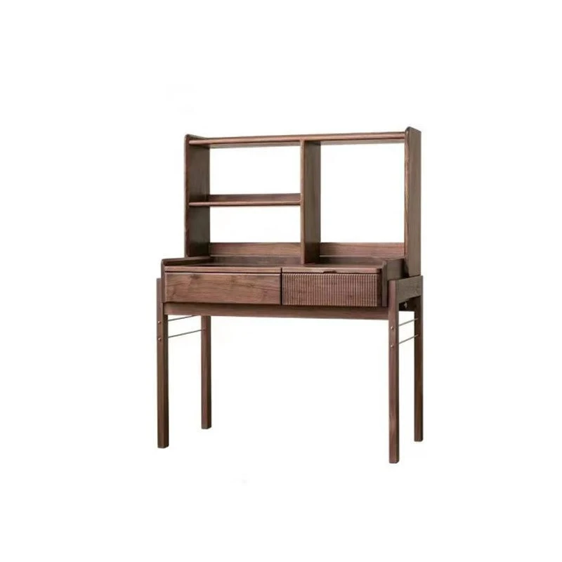 

All solid wood furniture Nordic bedroom makeup table Modern simple light luxury Japanese log black walnut dresser