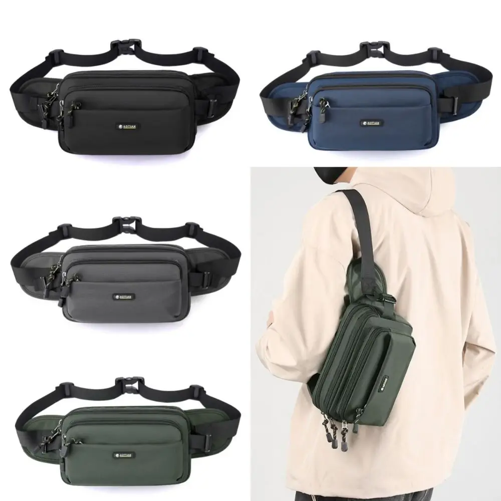 Marsupio da uomo multistrato Borsa a tracolla con tracolla regolabile di grande capacità Borsa da petto da lavoro in tessuto Oxford per viaggi all'aperto