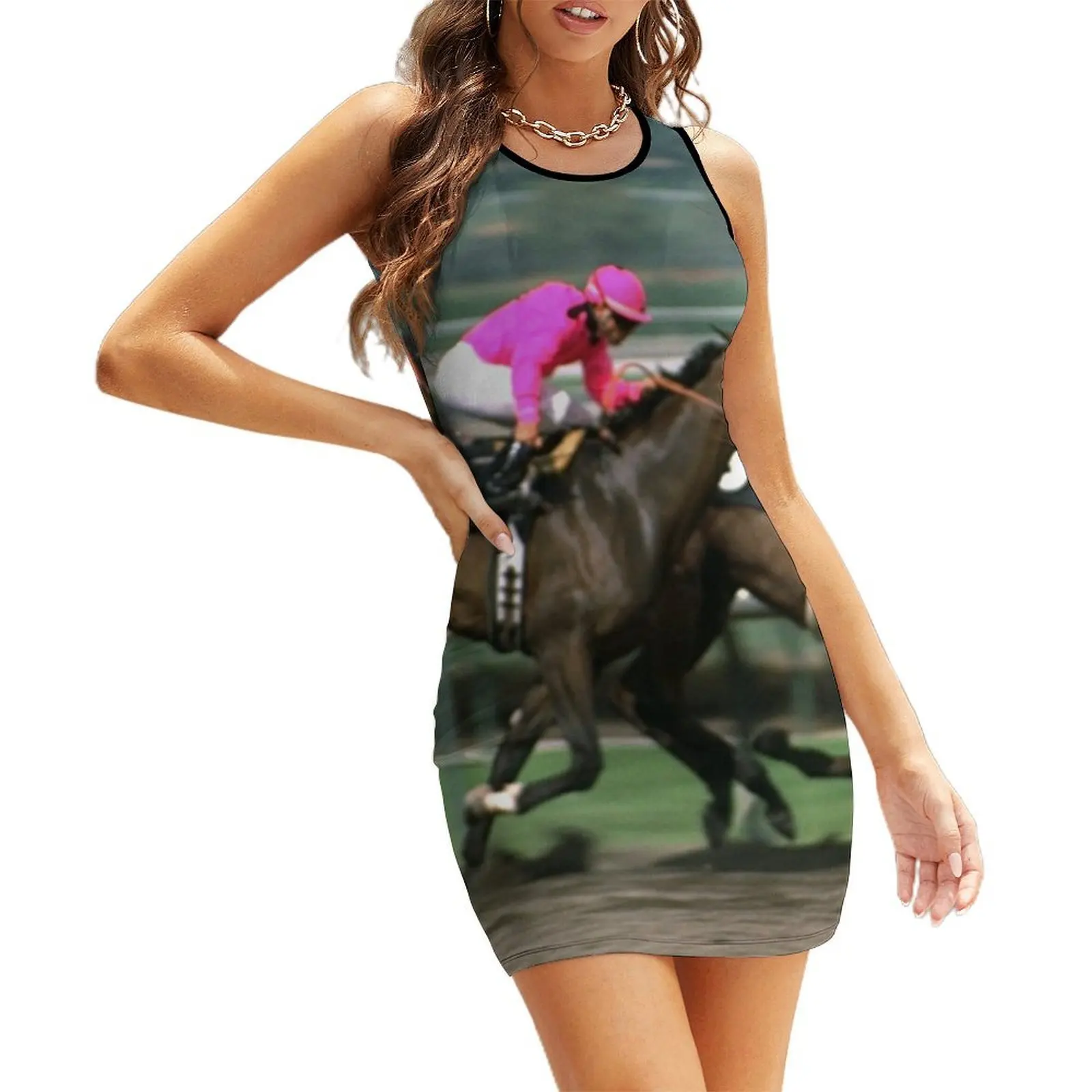 

Horse race Poster Sleeveless Sundress women's evening dresses 2025 dress summer birthday dress dresses for special events