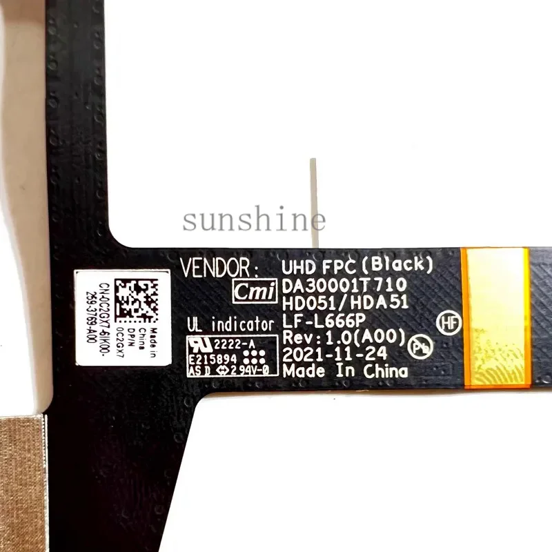 NEW For Dell XPS15 9520 9530 Precision 5570 5580 cable LCD LVDS screen cable LF-L666P 0C2GX7