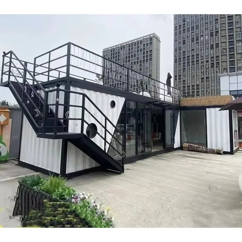 Prefab Shipping Container House Stainless Steel Living Container House  Home  Villa   Office  Hotel