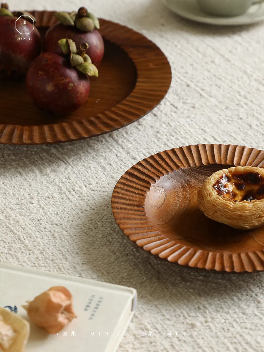 French retro solid wood tray cafe dim sum breakfast tray