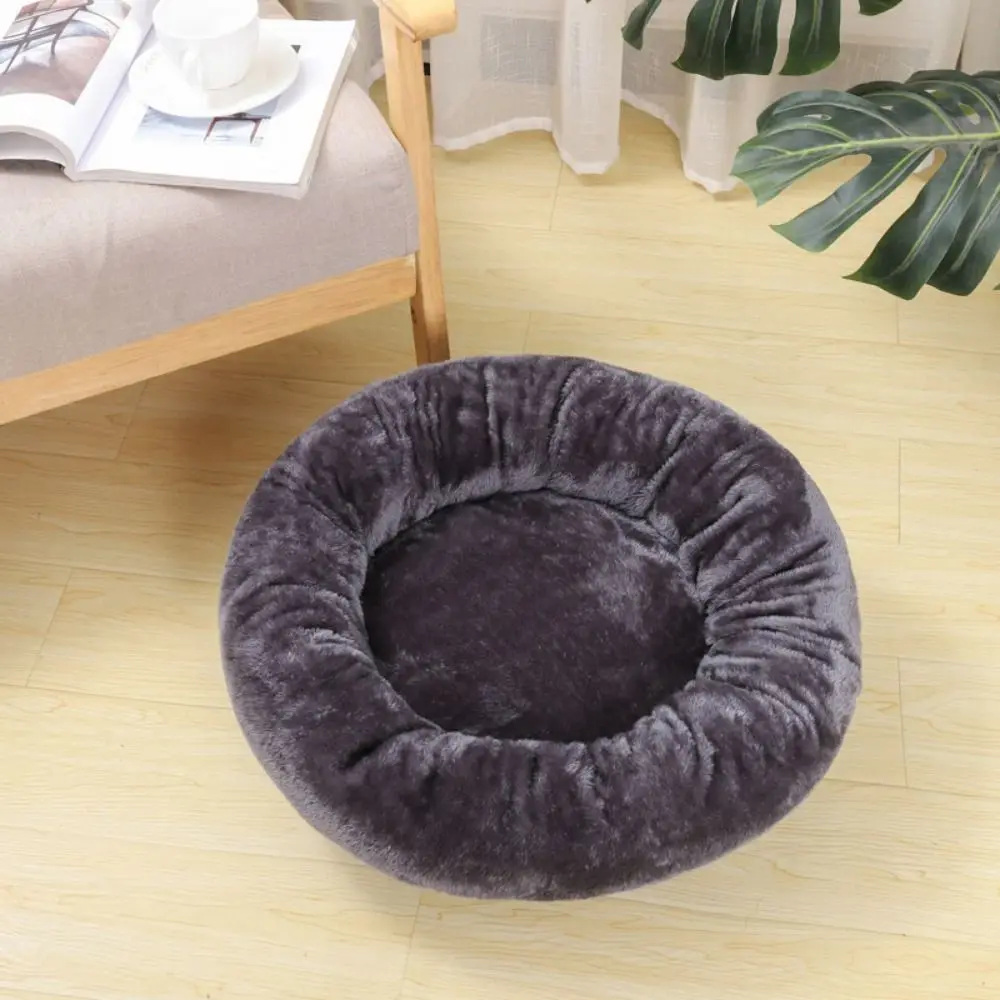 Comfortable Round Dog Kennel Winter Cat House Soft Cloth/Plush Warm Dog Sleeping Bed Warm Round Plush Dog Sofa Baskets Spring