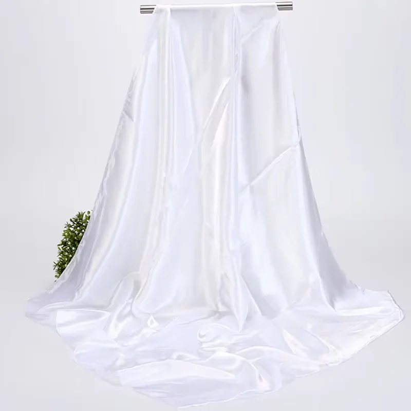 Women Scarf 90*90cm Solid Colors Satin Silk Scarves Summer thin Hijab Sunscreen shawl Decorative headscarf female Headband neck