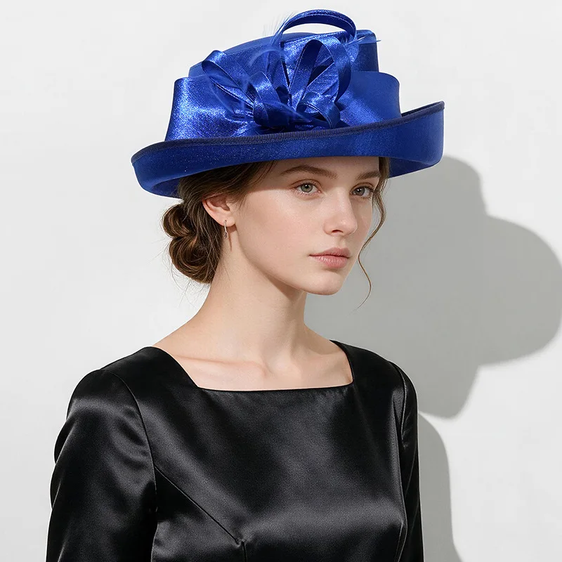 Fashion Luxury Fashion Feather Tea Party Church Hats Elegant Photography Top Hat Female Banquet Fascinator Wedding Formal Hats