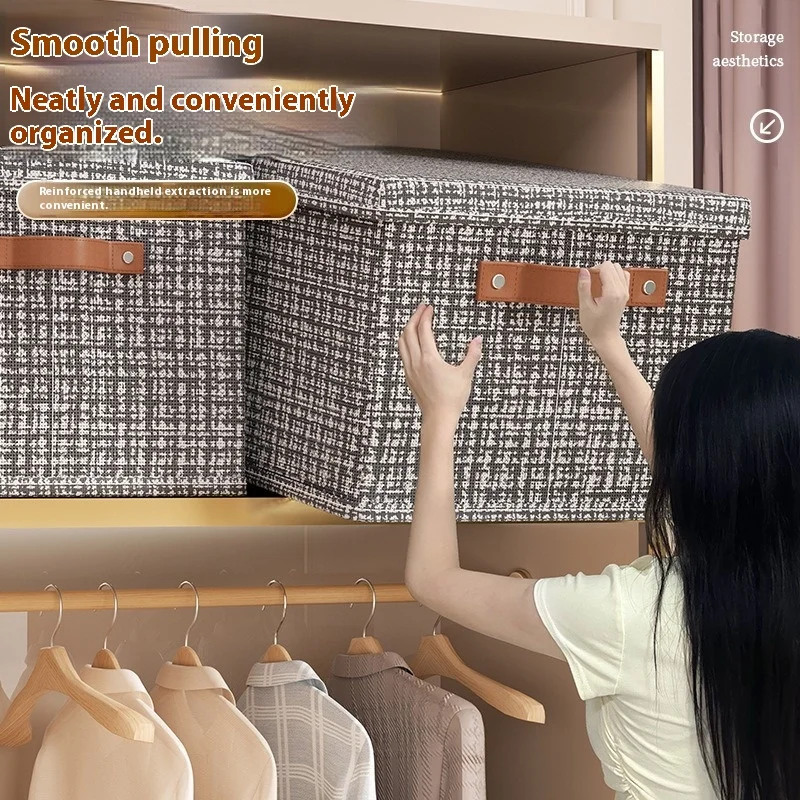 

Clothing Storage Bins with Lids - Foldable Organizer Boxes for Closet, Shelf, Under Bed - Large Capacity Breathable Hamper