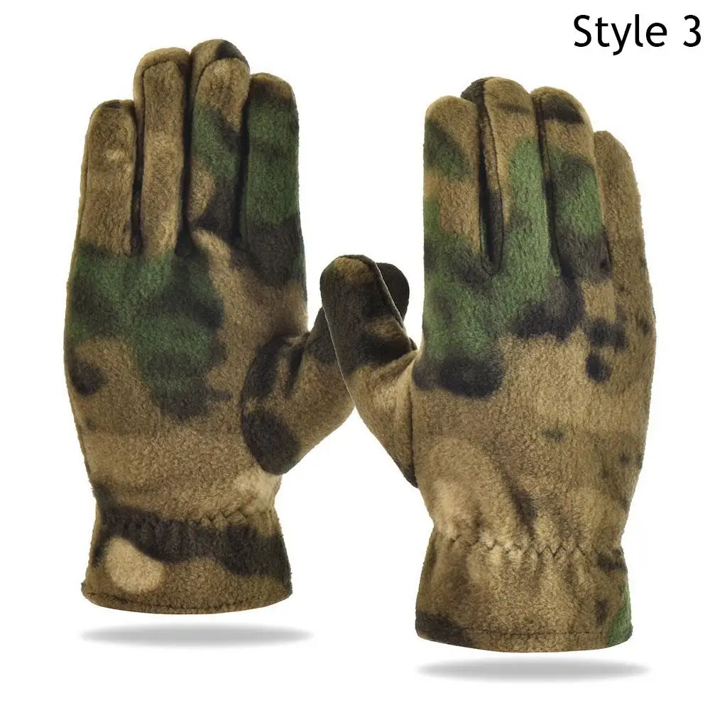 Esportes ao ar livre luvas de dedo cheio para homens mulheres engrossar luvas de lã polar resistente ao desgaste à prova de frio quente ciclismo luvas de esqui