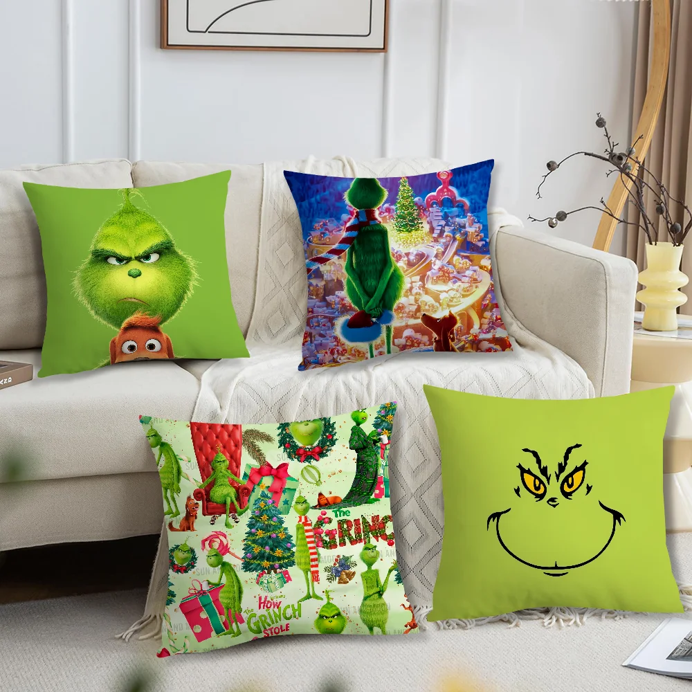 Cartoon G-Grinchs Cute Pillow Case Living Room Headboard Bedroom Office Cushion Cushion Sofa Nap Time