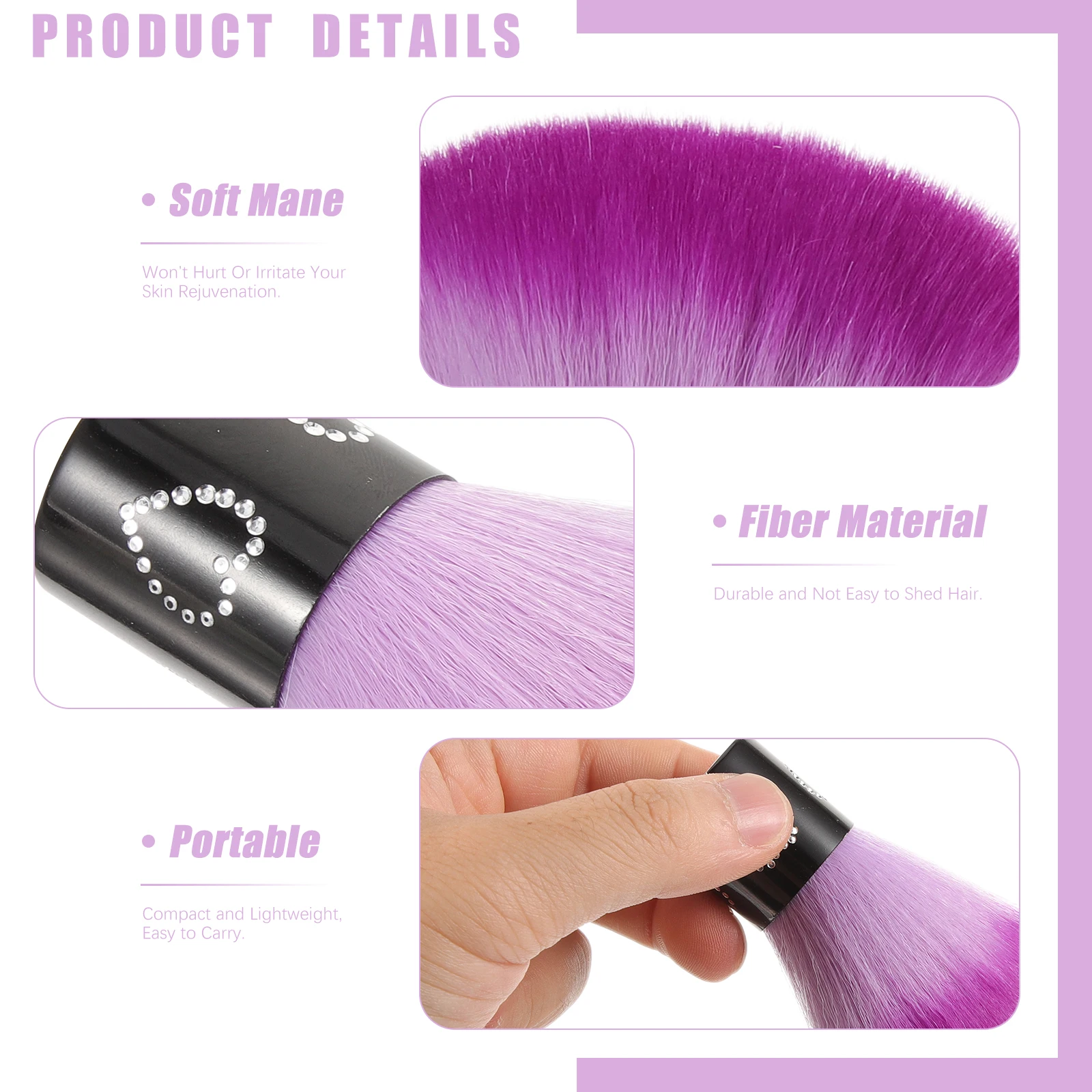 

3 Pcs Dust Brush Dusting for Nails Powder Loose Makeup Brushes Foundation Dense Pressed Clean
