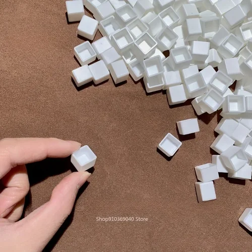 50 Uds. Sartén de pintura de acuarela cuadrada de 0,5/1ml, medias sartenes de acuarela vacías de plástico, pintura acrílica DIY, paleta de viaje, suministros de arte