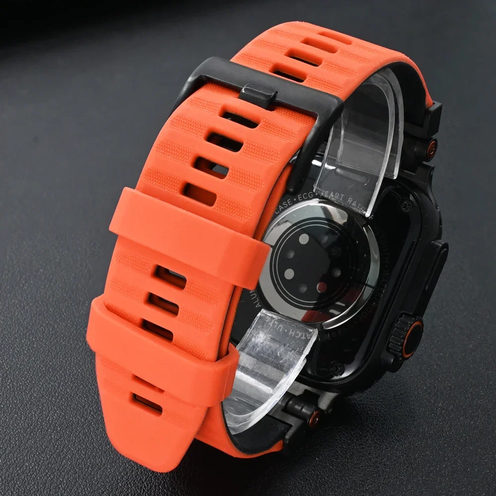 Silicone Sports Band for Apple Watch 10 46mm Ultra 1 2 49mm Soft Loop Bracelet for Iwatch Series 9 8 7 6 5 4 Se 45mm 44mm Strap