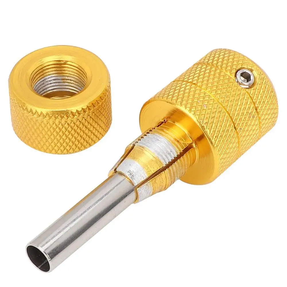 25mm Boutique Aluminum Alloy Knurled Non-Slip Grip Tube With Back Self-Locking Tattoo Handle Supplies Body Art Tools Gold Colors