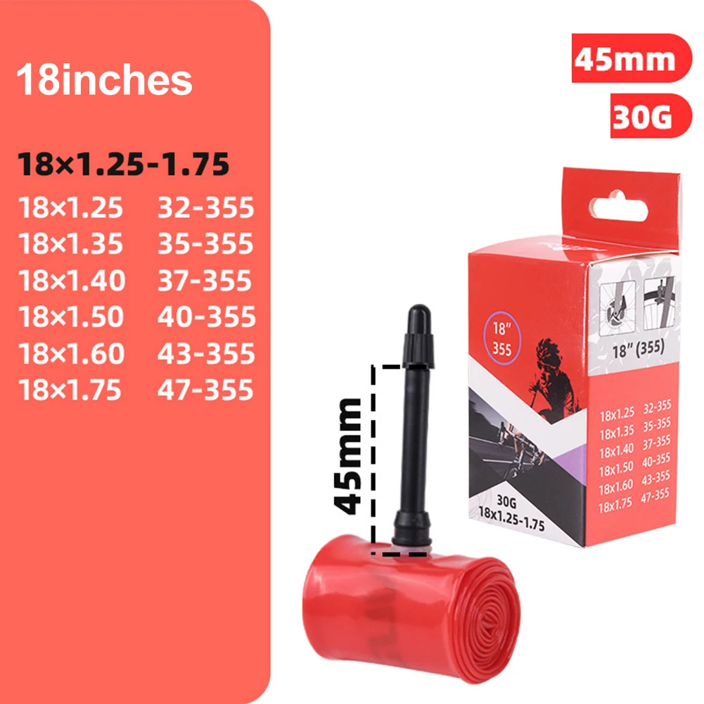 

Езда на открытом воздухе 355 1,25-1,75 45 мм 18 дюймов велосипедная трубка внутренняя трубка для велосипеда резиновая устойчивая к проколам трубка стабильное давление в шинах