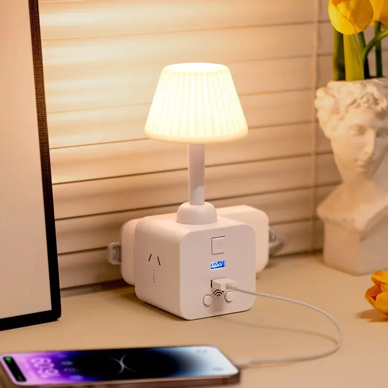 Multi-Functional Cube Socket With Light Wall-Mounted Wiring Board Universal Home Use Plug Adapter Wholesale