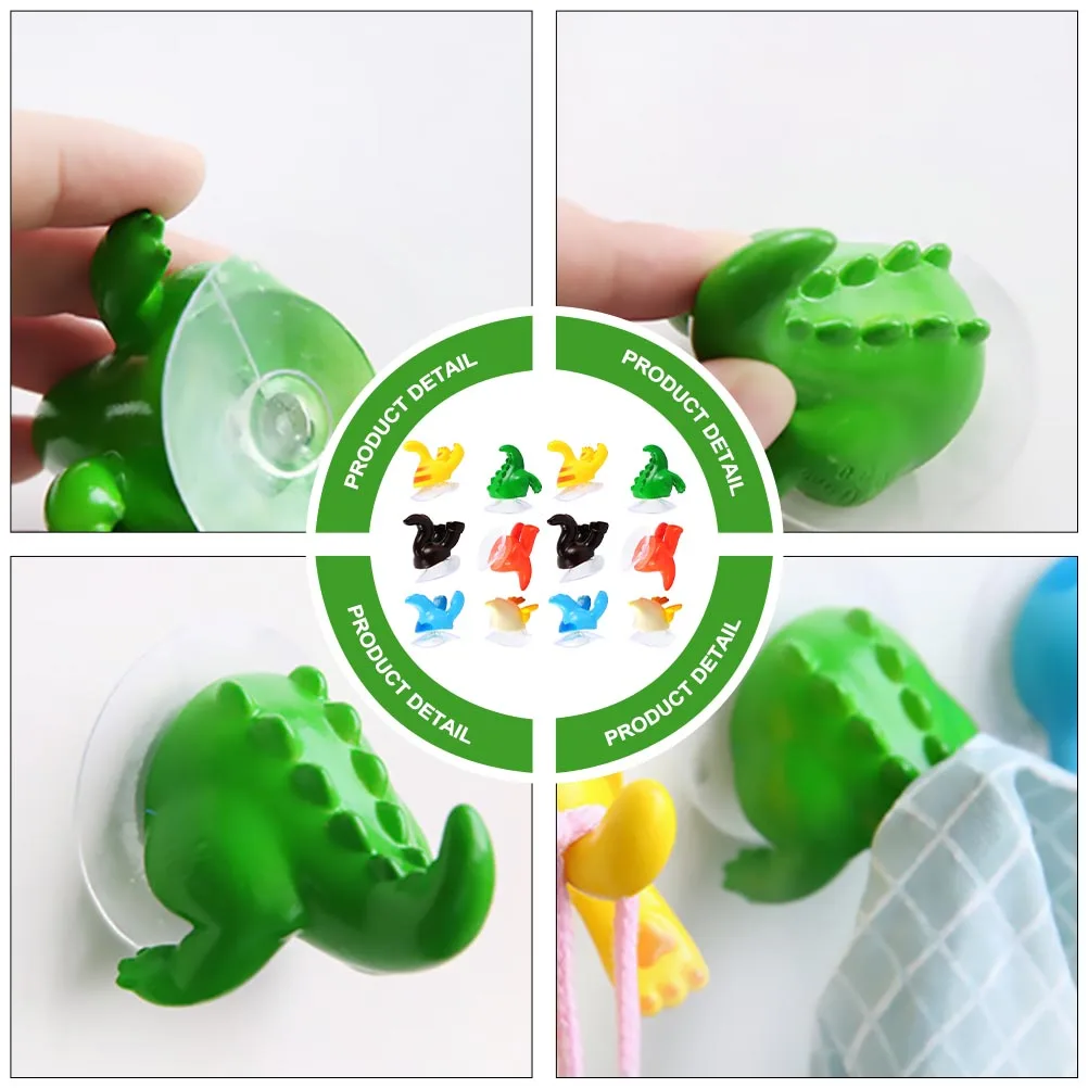 

12pcs 3D Animal Tail Sucker Hook For Towels Clothes Bathroom Kitchen Decorative Hanging Organizer Vacuum Suction Cup Holder