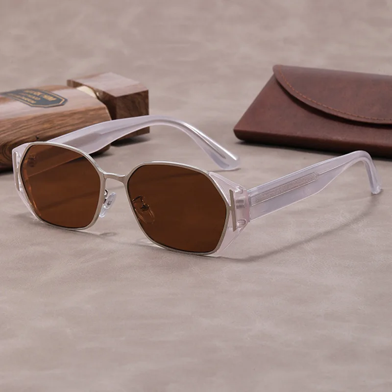 

2025 Fashion INS Personalized Light Luxury Men's Sunglasses Retro Small Frame Luxury Goggles Trendy Ice Block Sunscreen Glasses