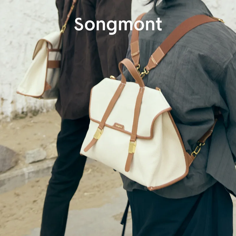 حقيبة ساعي قماشية من Songmont، حقيبة ظهر للجنسين من سلسلة Mountain للعمل والسفر