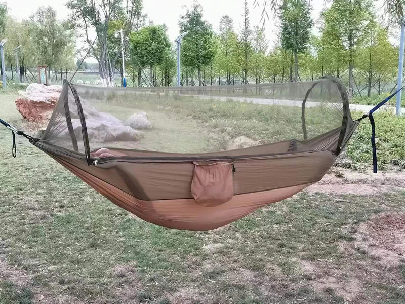 Ultraleichte Reisecamping-Hängematte Pop-up-Netz hängematte mit klappbarem Moskito netz für Reisen im Freien – Detail 9