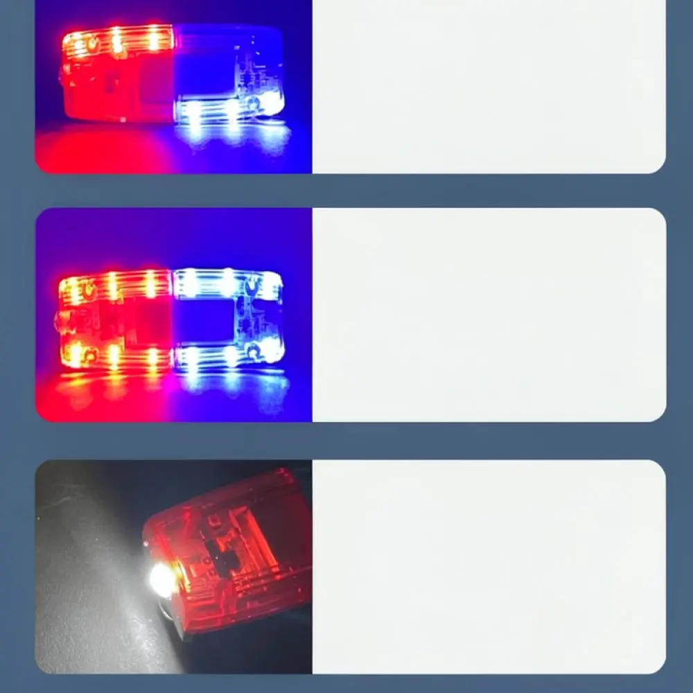 Rechargeable Shoulder Clip LED Strobe Light Red Blue Warning Lamp For Security Guard Night Patrol Work Safety Tool