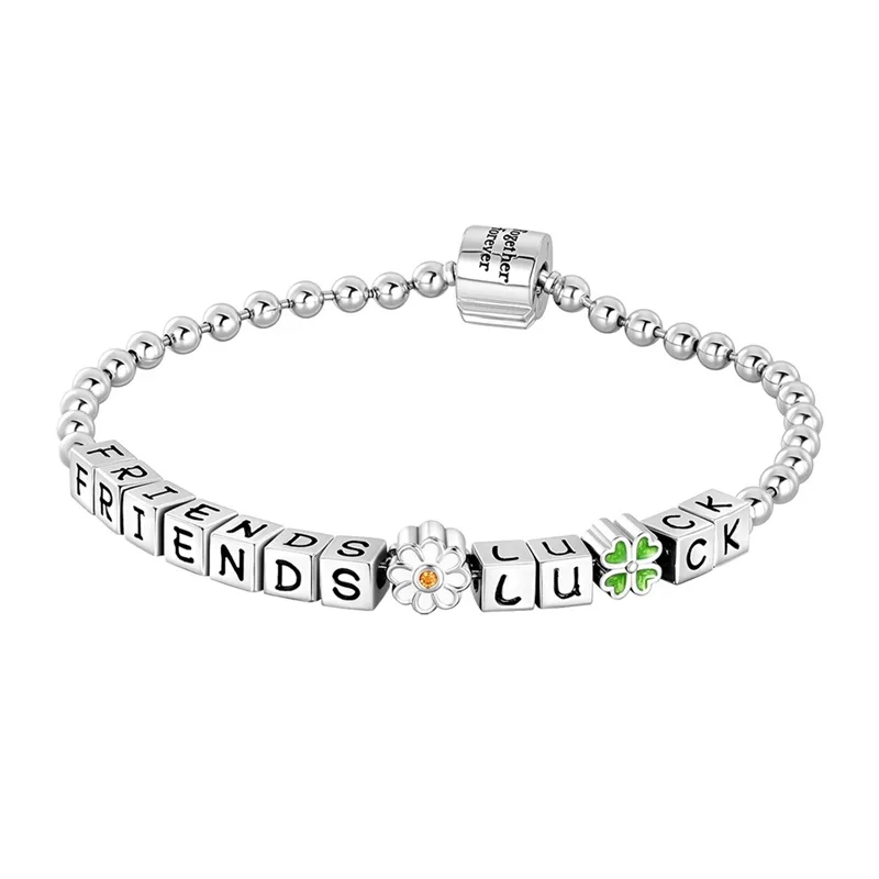 Hot 925 Sterling Silver Lucky friend Chain Bracelet For Women Fine Anniversary Jewelry Gift