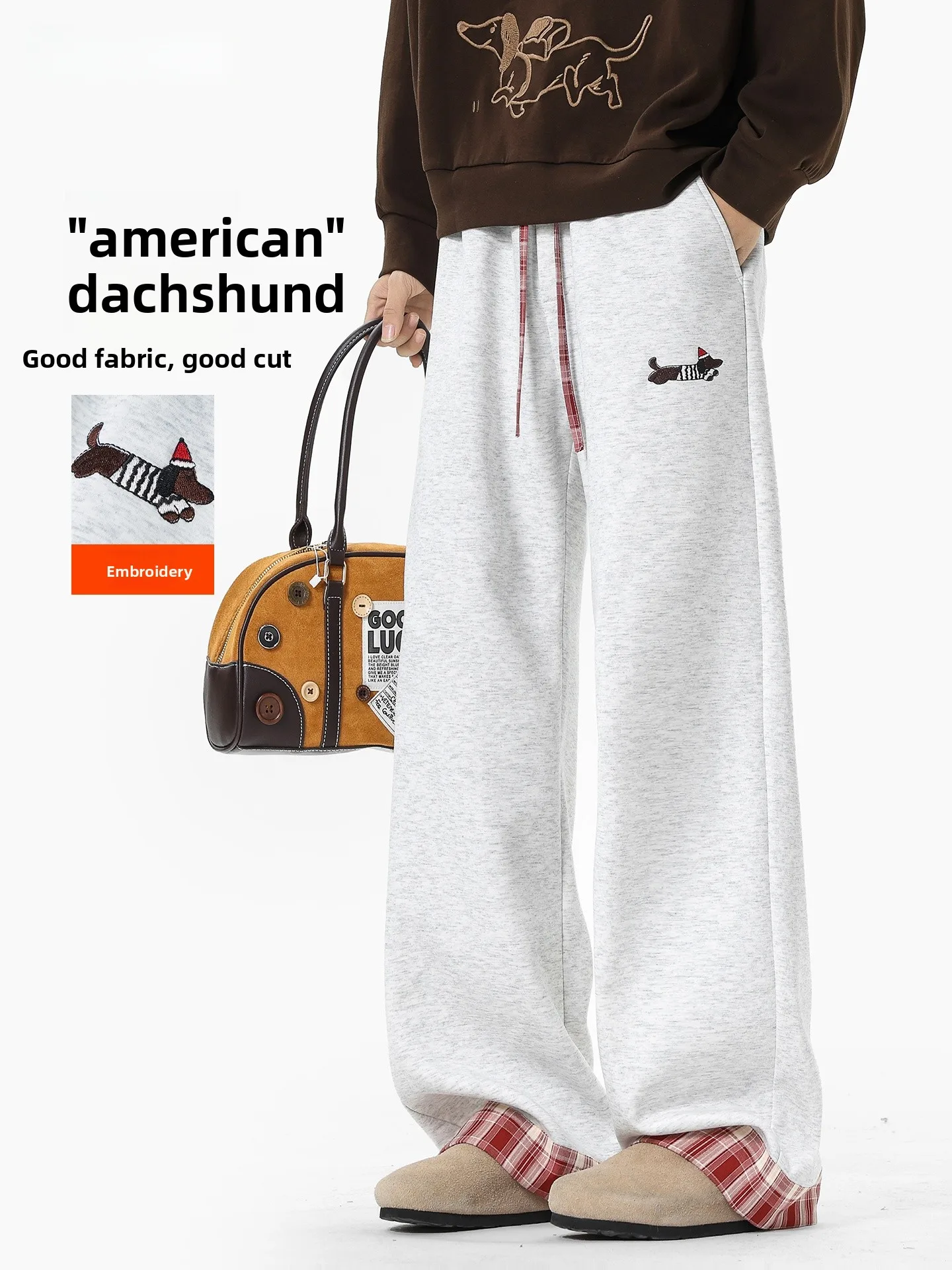 

American Style Casual Pants Men's Spring New Loose Straight Leg Wide Leg Sport Style Sweatpants Youth Fashion Trend Brand