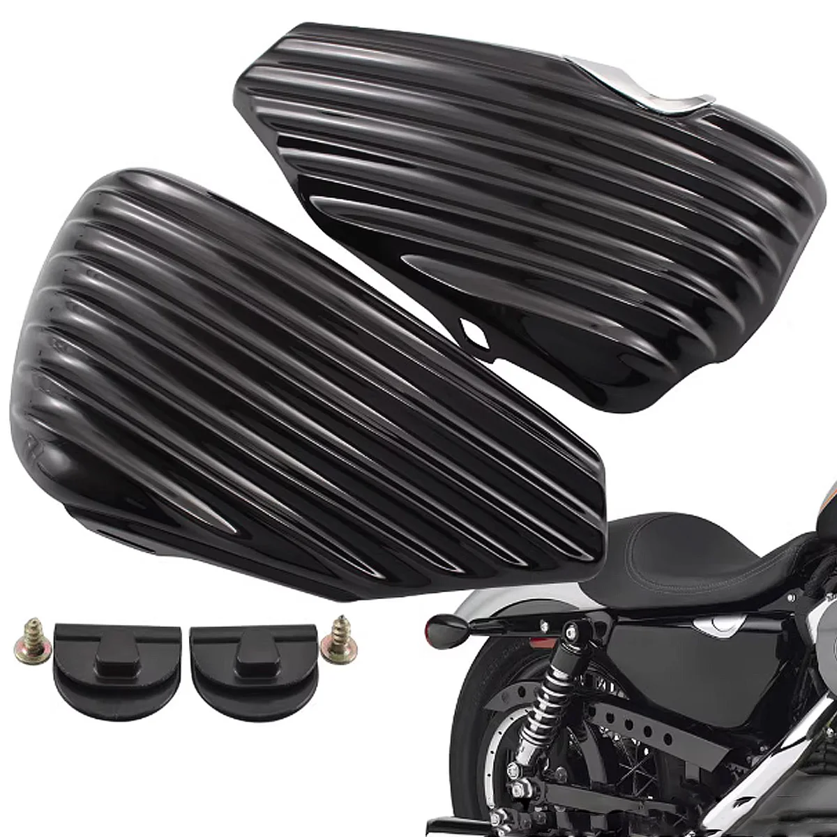 

Motorcycle Accessories Black Battery Side Fairing Cover For Harley Sportster XL883 XL1200 883 Iron FORTY EIGHT X48 72 2014-2021