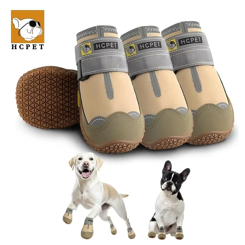 

Дышащие водонепроницаемые ботинки Hcpet для собак: для маленьких, средних и крупных пород, уличные, противоскользящие, со светоотражающим ремешком