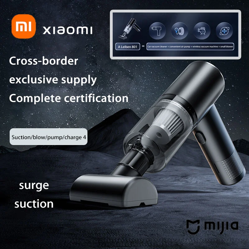 Xiaomi Wireless Car Vacuum Cleaner Multifunctional Mini Portable High-power Suction and Blowing Integrated Cleaning Appliance