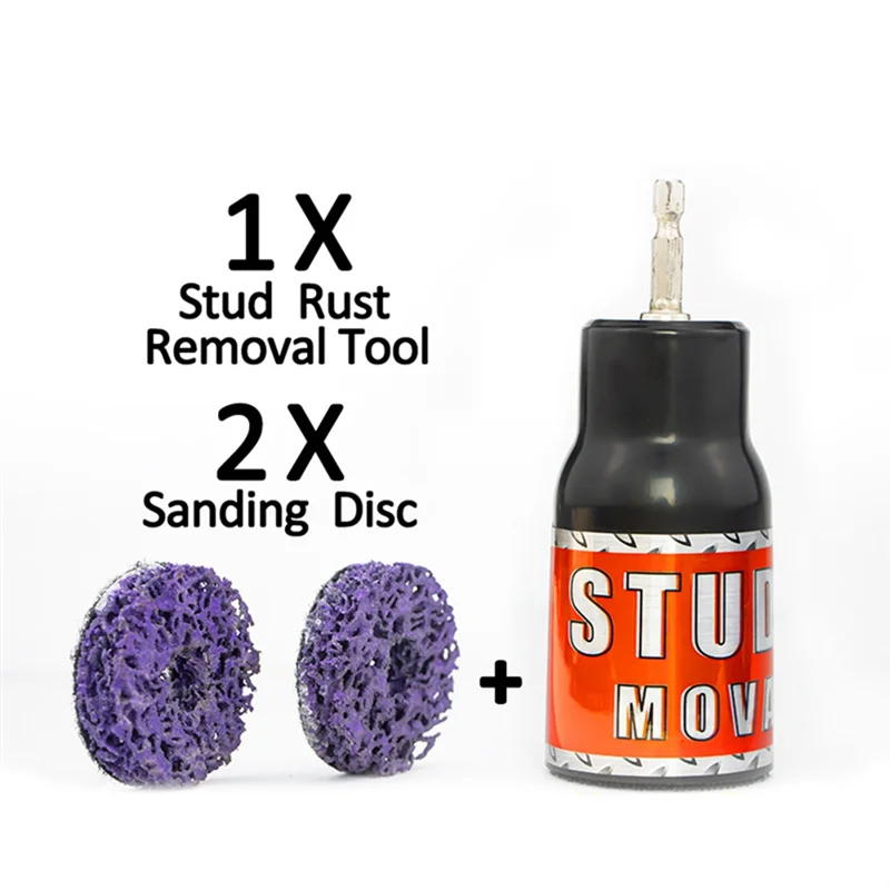 

AB42-Stud Rust Removal Tool And Wheel Hub Cleaner Metal Scale Remover For 1/2In Impact Wrenches Electric Drill Cleaning