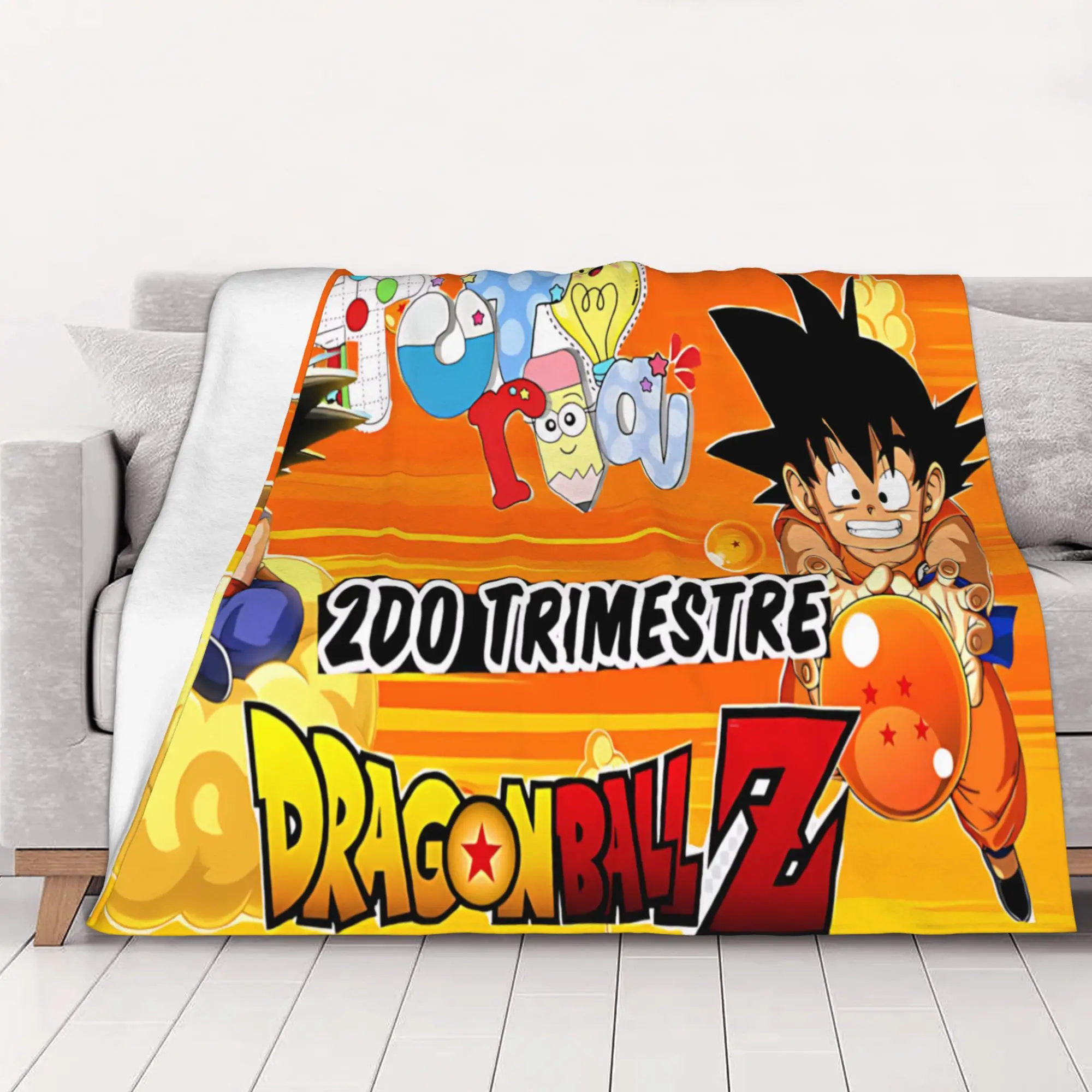 1PC Son Goku Anime Dragon Balls home room decorations Winter Blankets for Adults Bedding Home Interior Sofa Knee