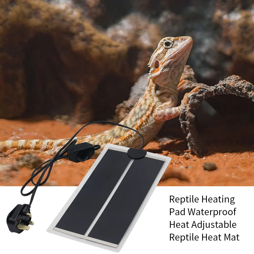Adjustable Temperature Heating Pad Heater Amphibians Supplies Heating Mat for Reptiles Climbing Pet Terrarium 7W 14W 20W 28W