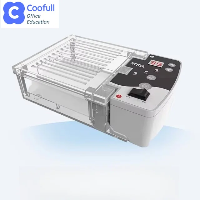 COOFULL Horizontal Electrophoresis Apparatus High Temperature Resistant Alloy Plastics Timing Function 230 mL Buffer Volume