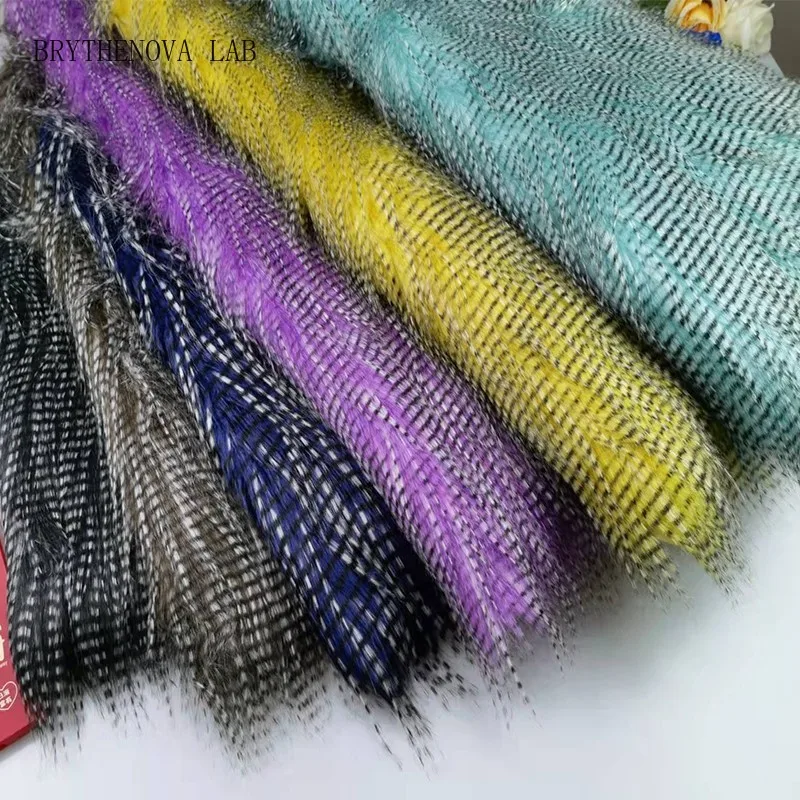 160X50cm Peacock Faux Fox Fur Jacquard Plush Faux 6cm Long Fur Hair Fabric Background Photo Props Garments Coat Collar Decor