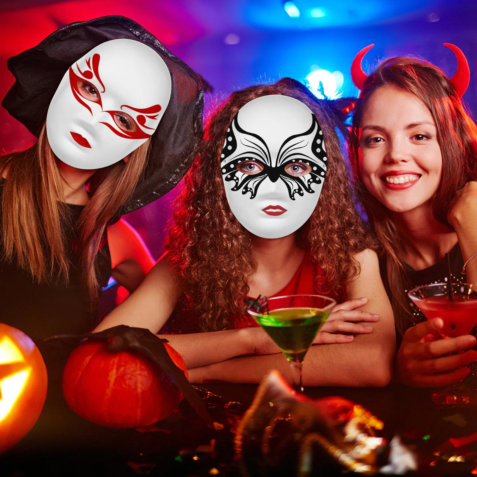 

12pcs Diy Painting Mask Hand-Drawn Face Eco-Friendly Durable Blank Adult Halloween Costume Masks For Masquerade Party Hip-Hop