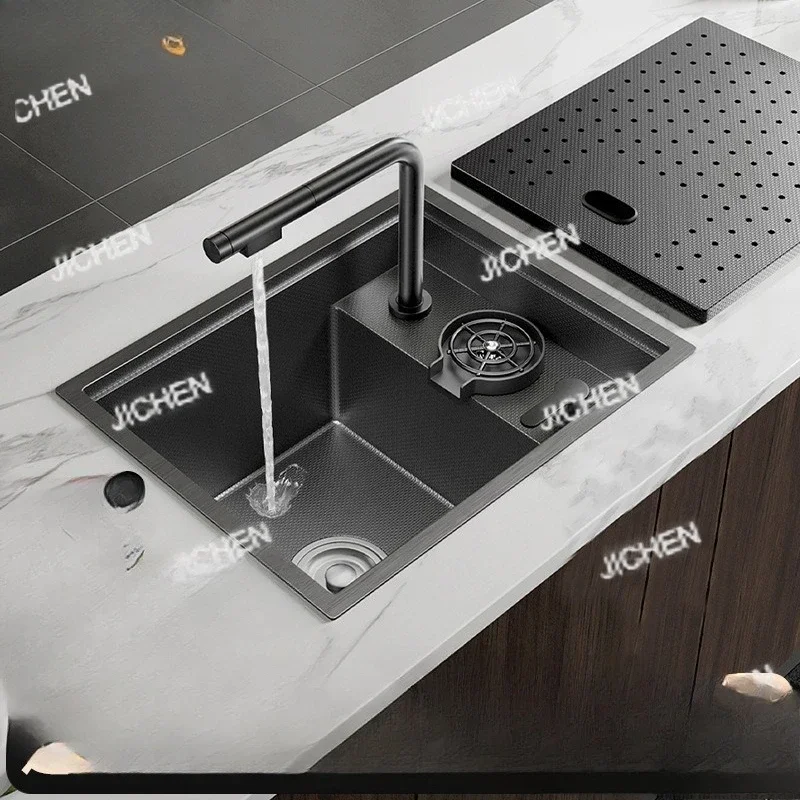 

CSJC Bar Sink Invisible Nano 304 Stainless Steel Small Single Slot Balcony High Pressure Cup Washer