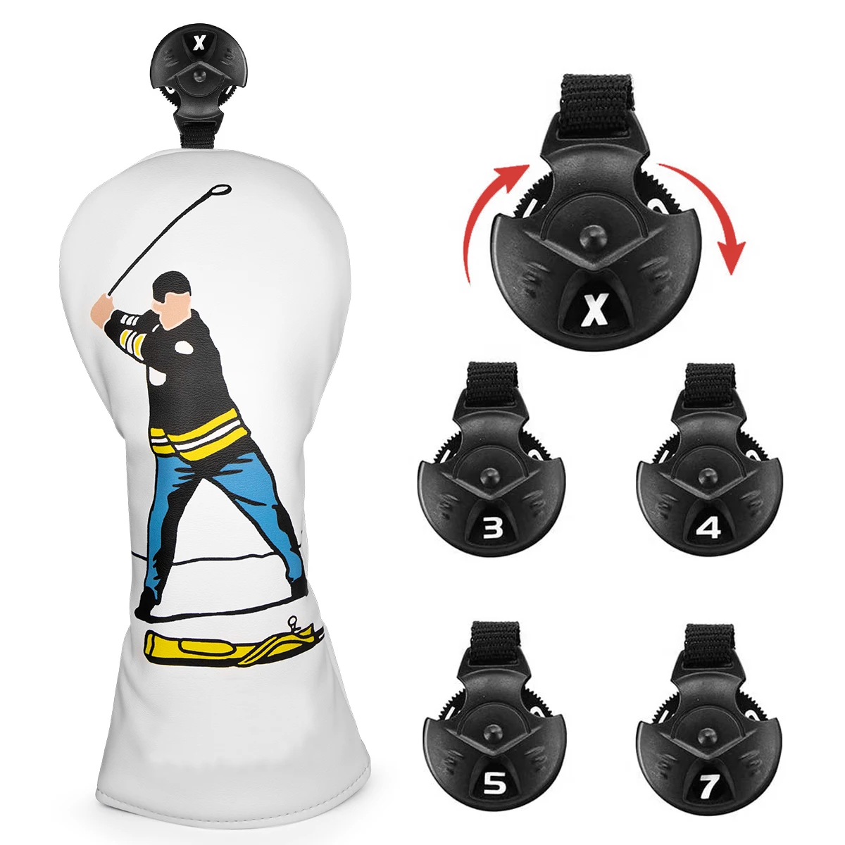 أغطية رأس الجولف عالية الجودة مجموعة أغطية خشبية للسائق Gil-more White Premium Leather Driver Fairway Hybrid Golf Wood Clubs