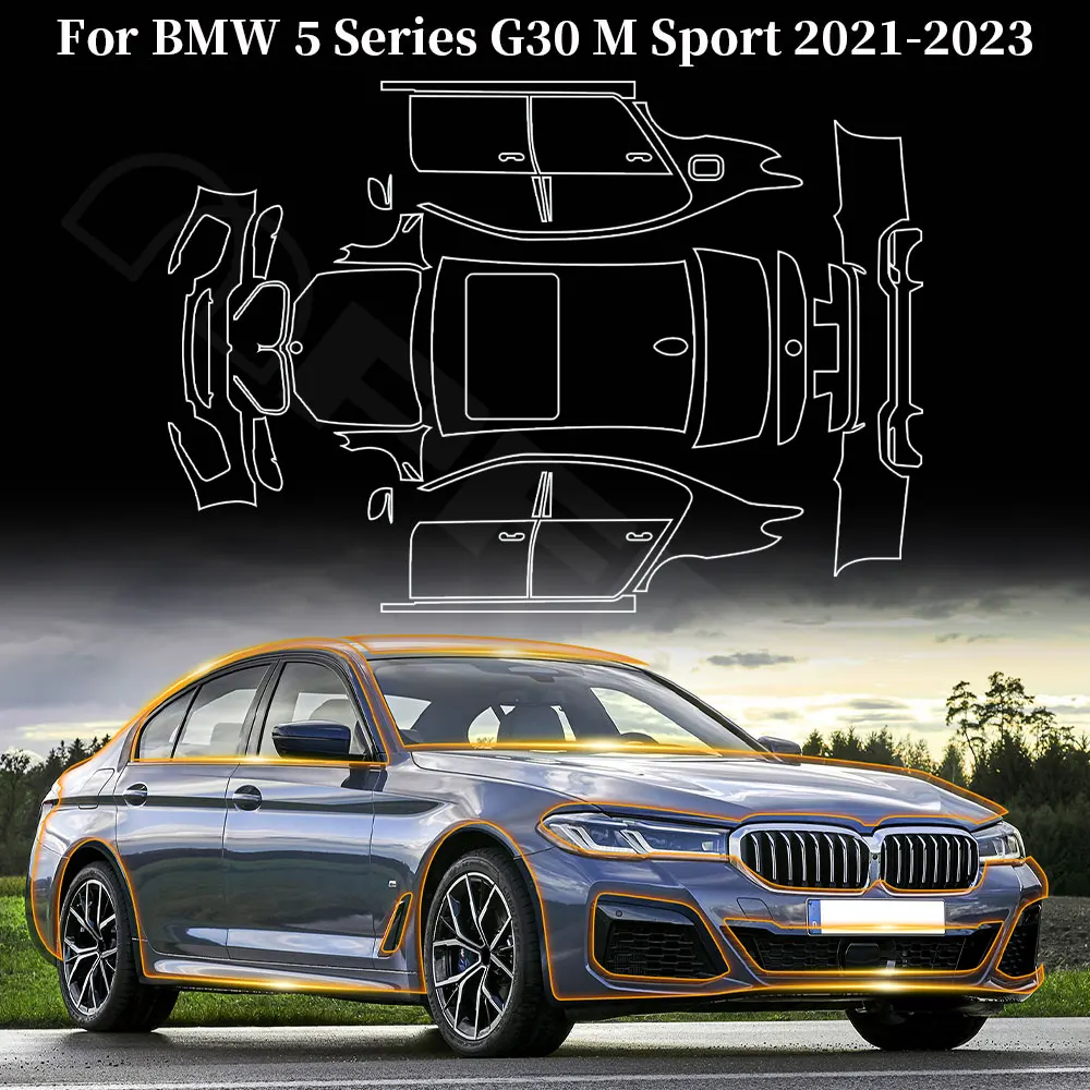 

PPF TPU for BMW 5 Series G30 M Sport 2021 2022 2023 Paint Protection Film Precut Car Sticker Clear Kit Bra Transparent.