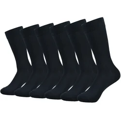 6 Pairs Men's Black Cotton Dress Socks High Quality Long Calf Socks Autumn Winter Sweat Resistant Anti Odor